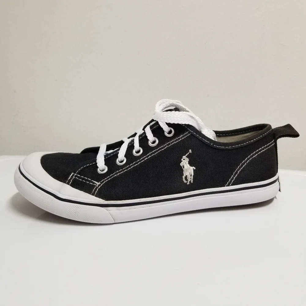Polo Ralph Lauren CARLIN Low Top Sneaker Child 3 Black/white